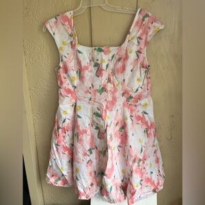 A new day Pink and Yellow Floral short Dress size 14.